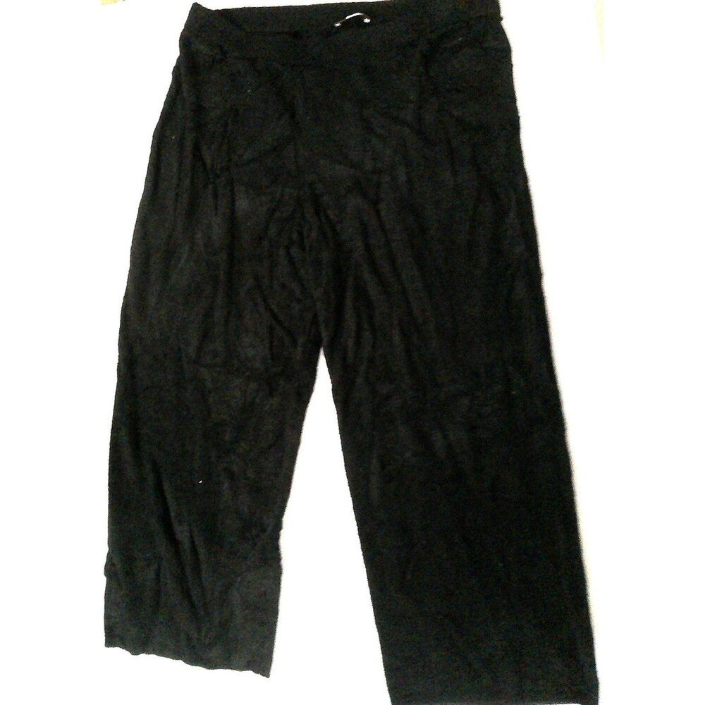 New Womens Encore by Idina Menzel Regular Cloud Wide Leg Pant 1X Black Soft Plus